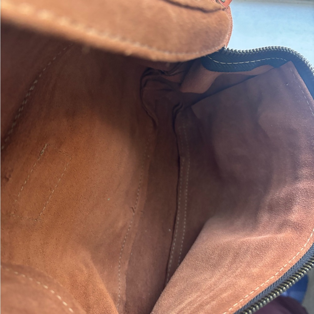 Parker Thatch Caramel Suede Sling Bag - Picture 5 of 13